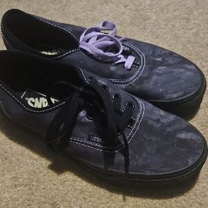 Vans Black Shoes with Purple and Black Laces